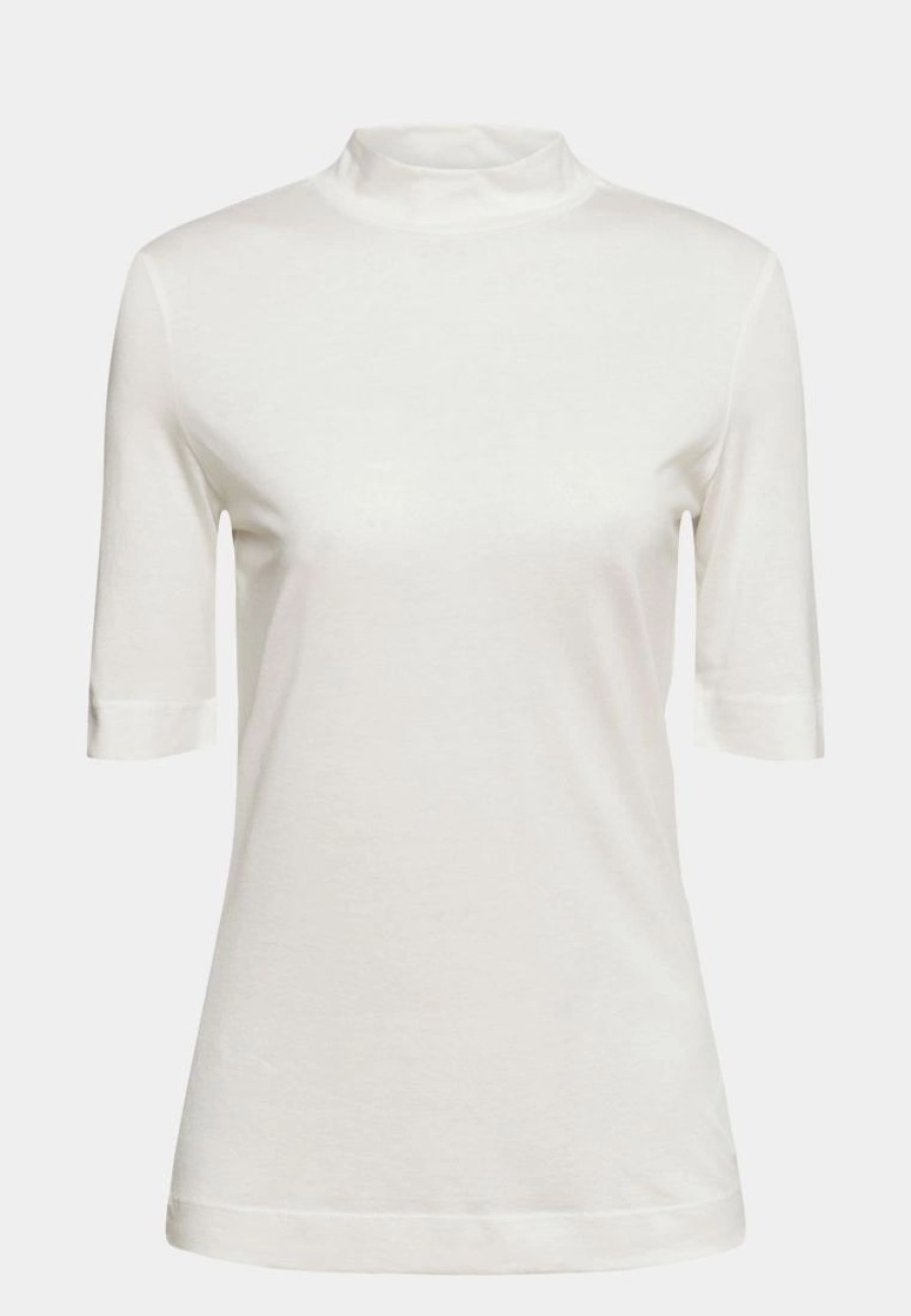 * Clothing | Esprit With Tencel : T-Shirt With Band Collar