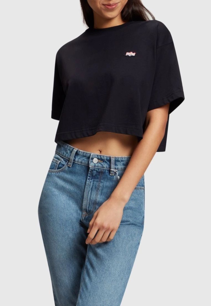 * Clothing | Esprit Ambigram Chest Embroidery Cropped Tee