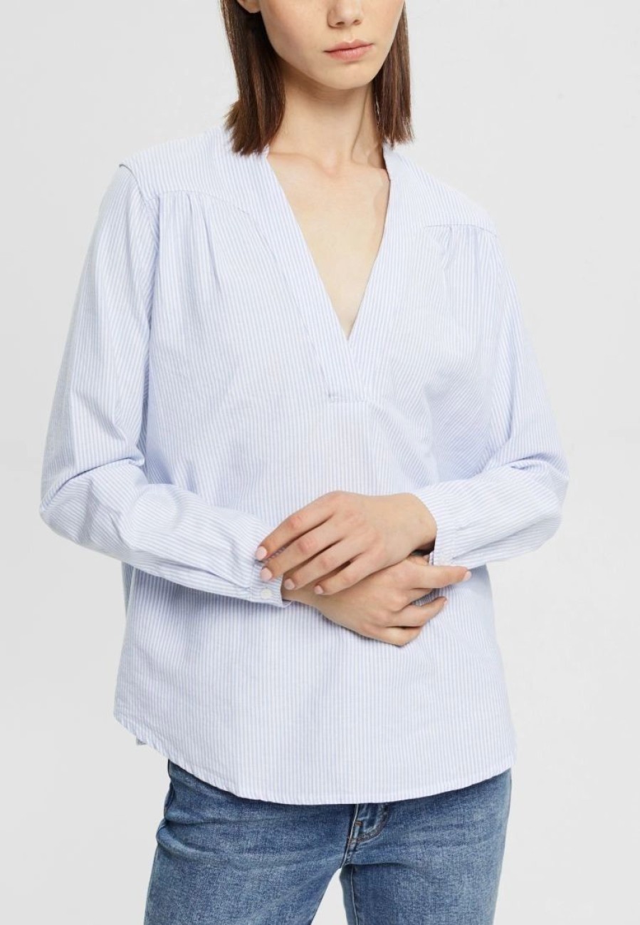 * Clothing | Esprit Long Sleeved Oxford Striped Blouse