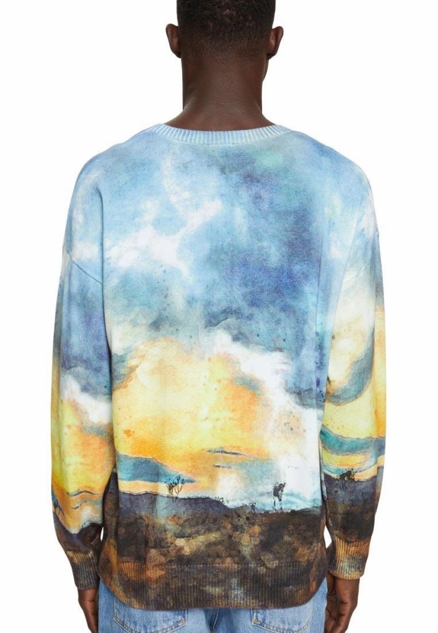 * Uncategorized | Esprit All-Over Landscape Digital Print Sweater