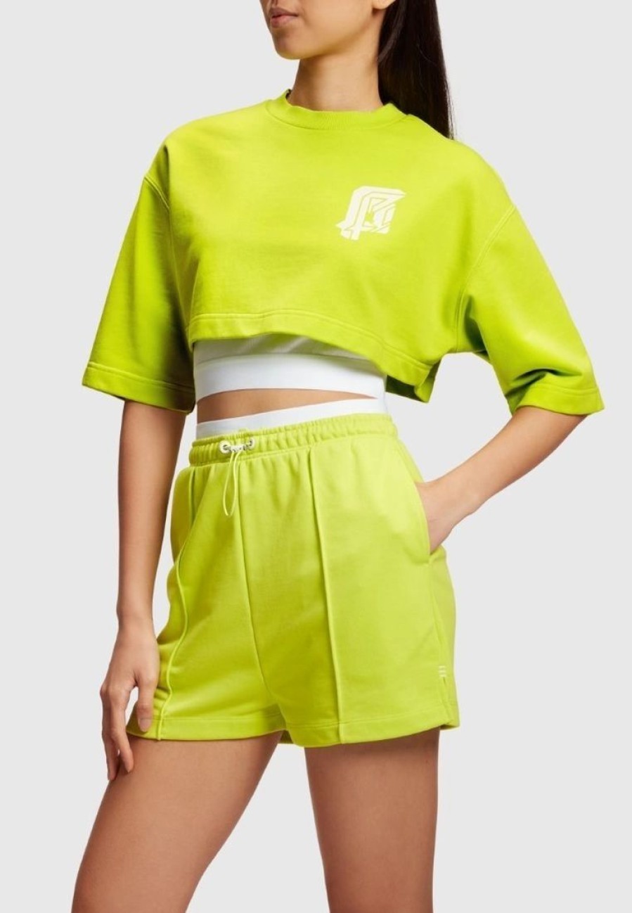 * Clothing | Esprit 2-In-1 Neon Print Logo Cropped Sweat Set