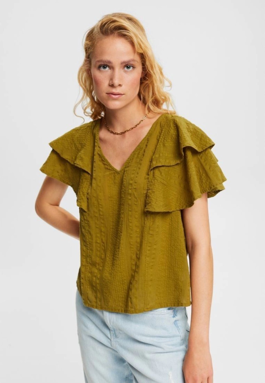 * Clothing | Esprit Blouse With Flounce Sleeves