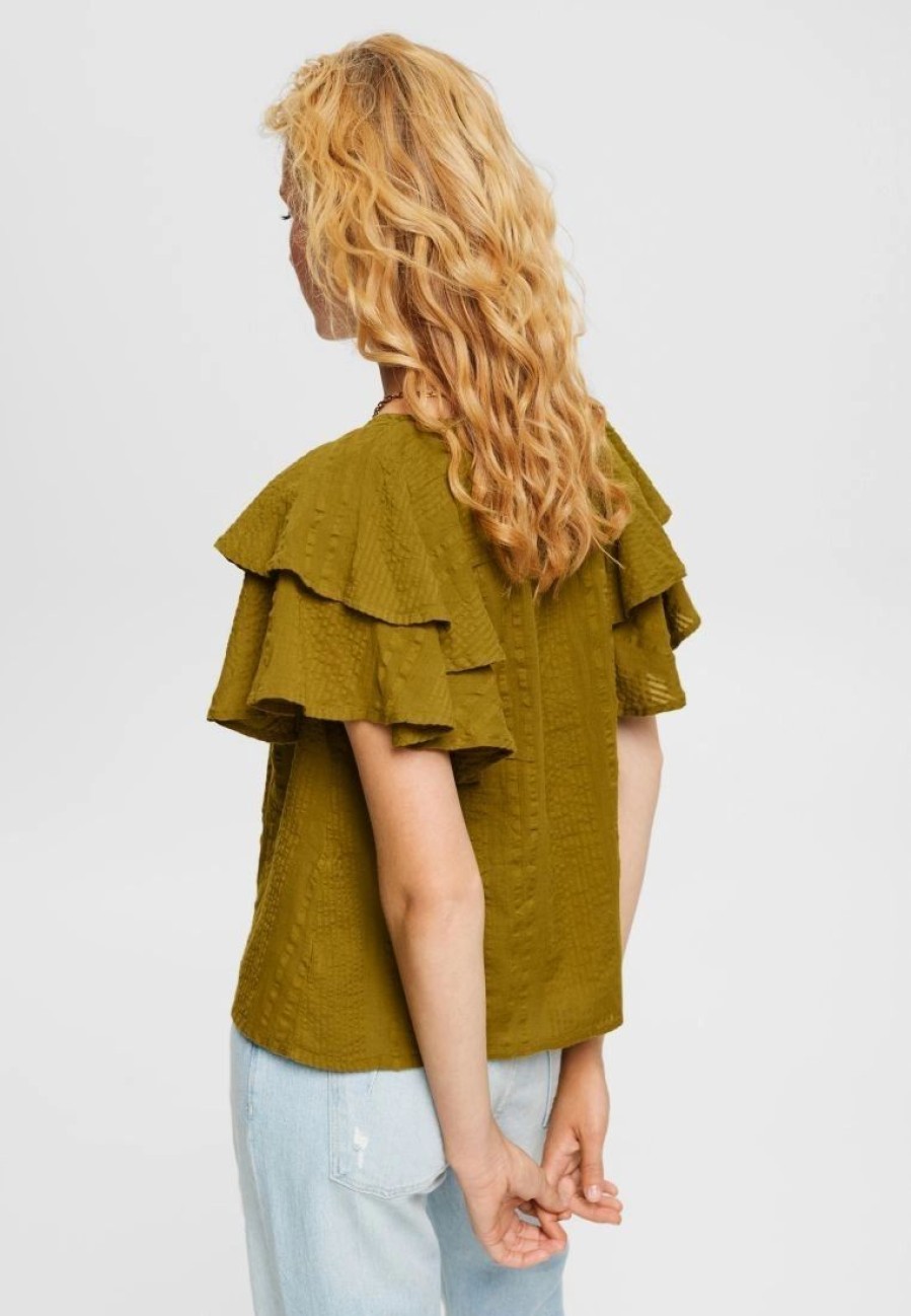 * Clothing | Esprit Blouse With Flounce Sleeves