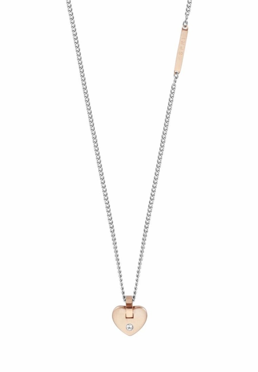 * Accessories | Esprit [Cheer] Two-Tone Silver & Rosegold Stainless Steel Necklace (42 Cm + 3 Cm Extension)