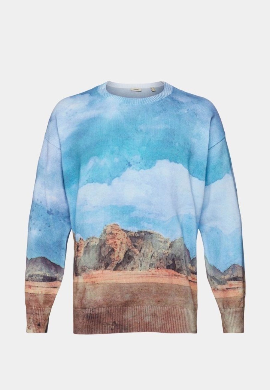 * Uncategorized | Esprit All-Over Landscape Digital Print Sweater