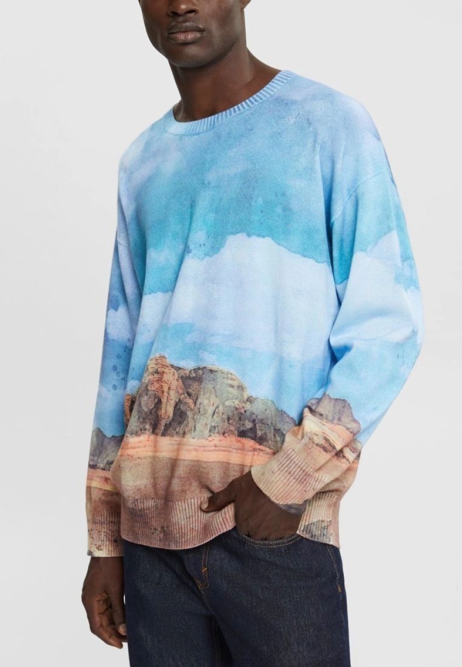 * Uncategorized | Esprit All-Over Landscape Digital Print Sweater