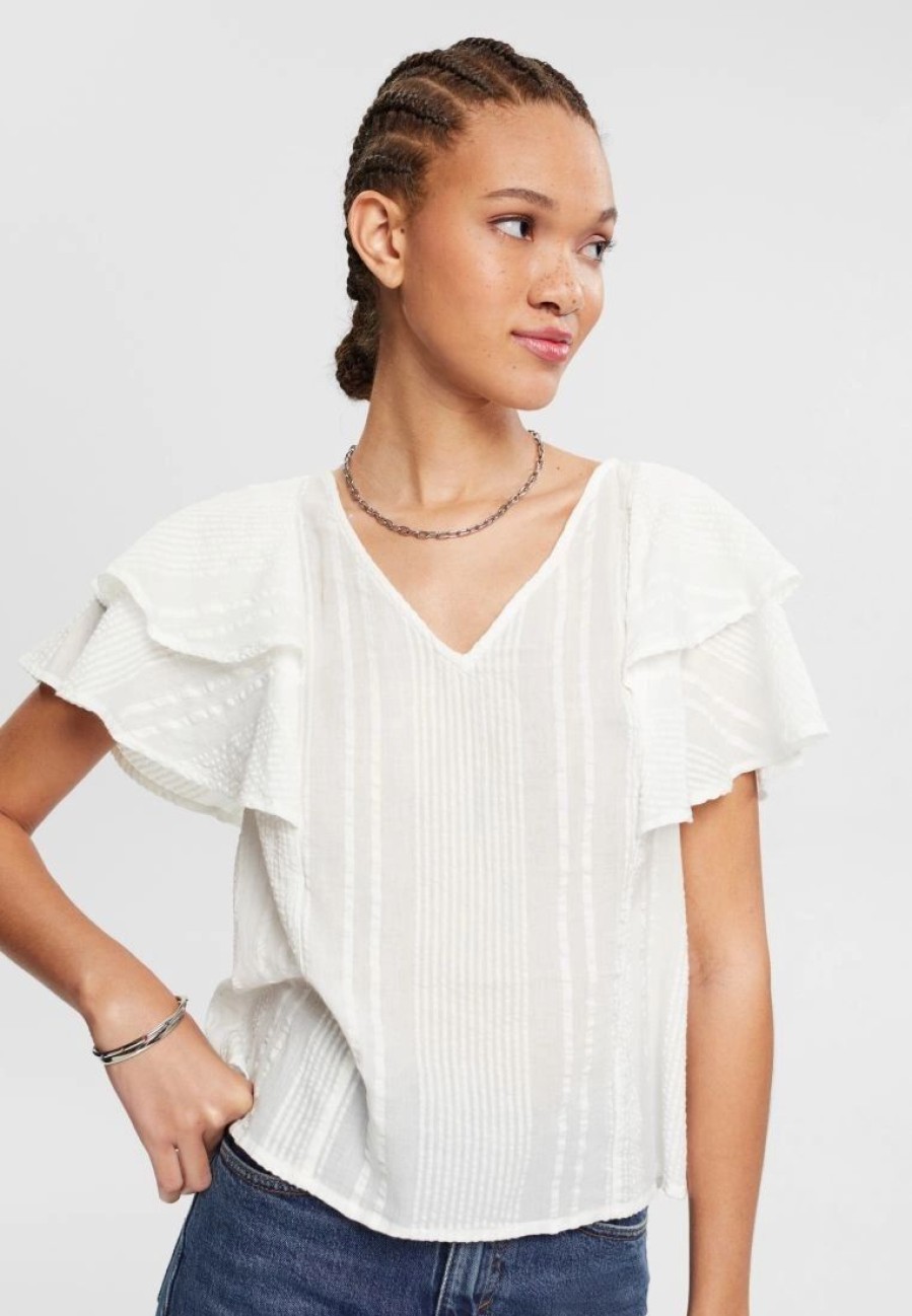 * Clothing | Esprit Blouse With Flounce Sleeves